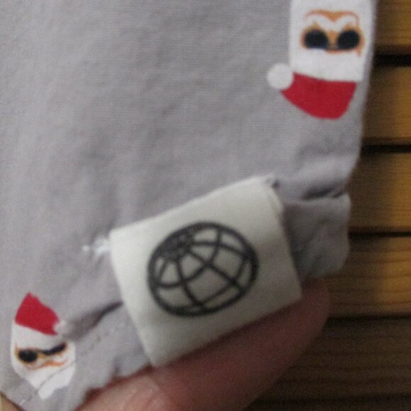 Free Planet boys Christmas button down shirt, Santa wearing sunglasses size 8 - Picture 6 of 7